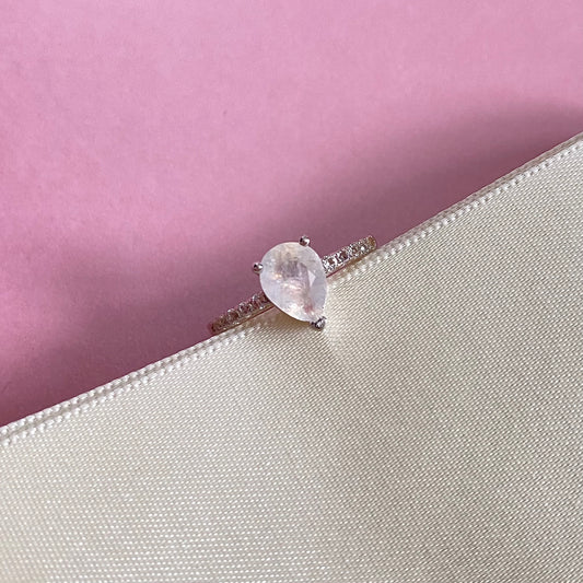 Petite Pear Moonstone Ring