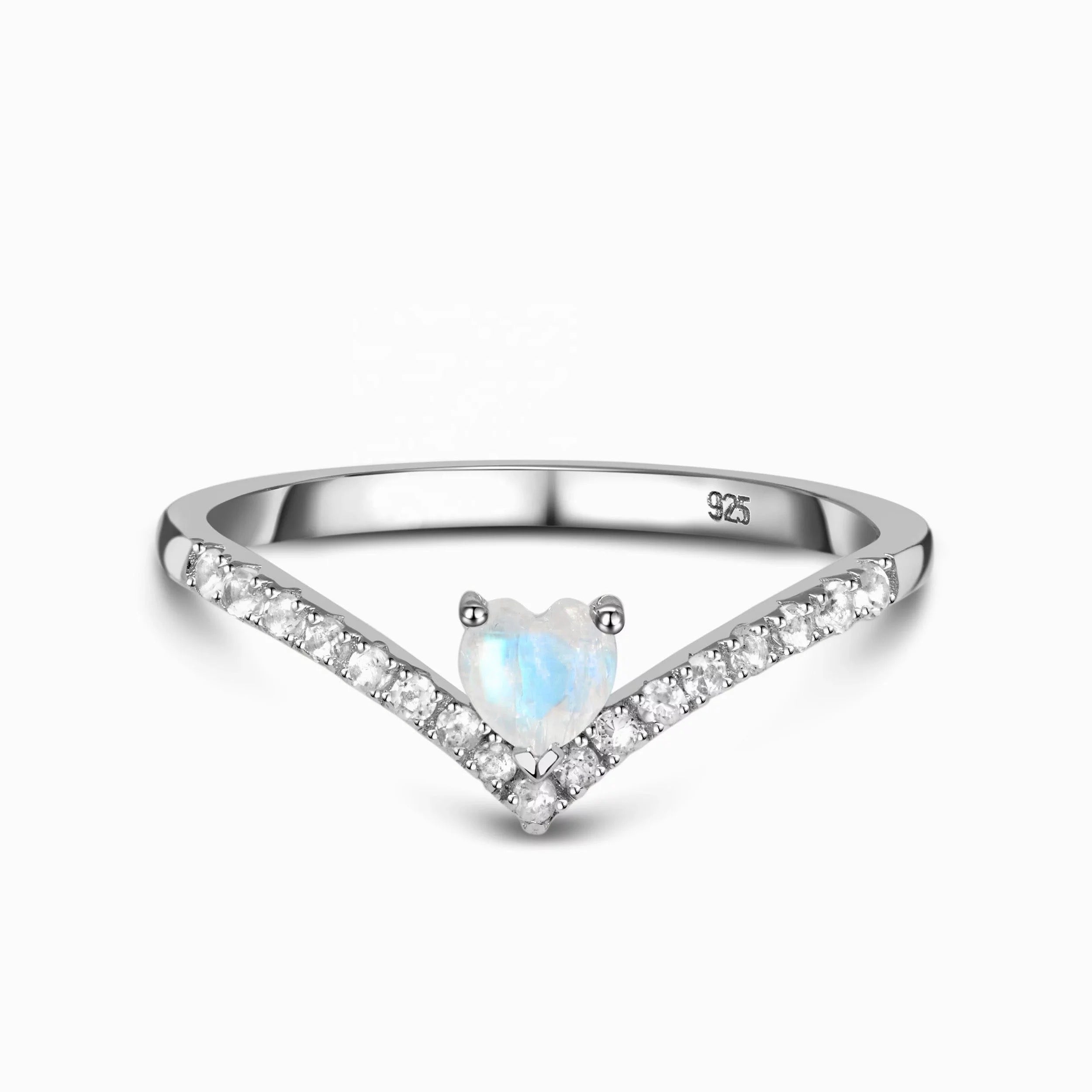 Heart shaped store moonstone ring