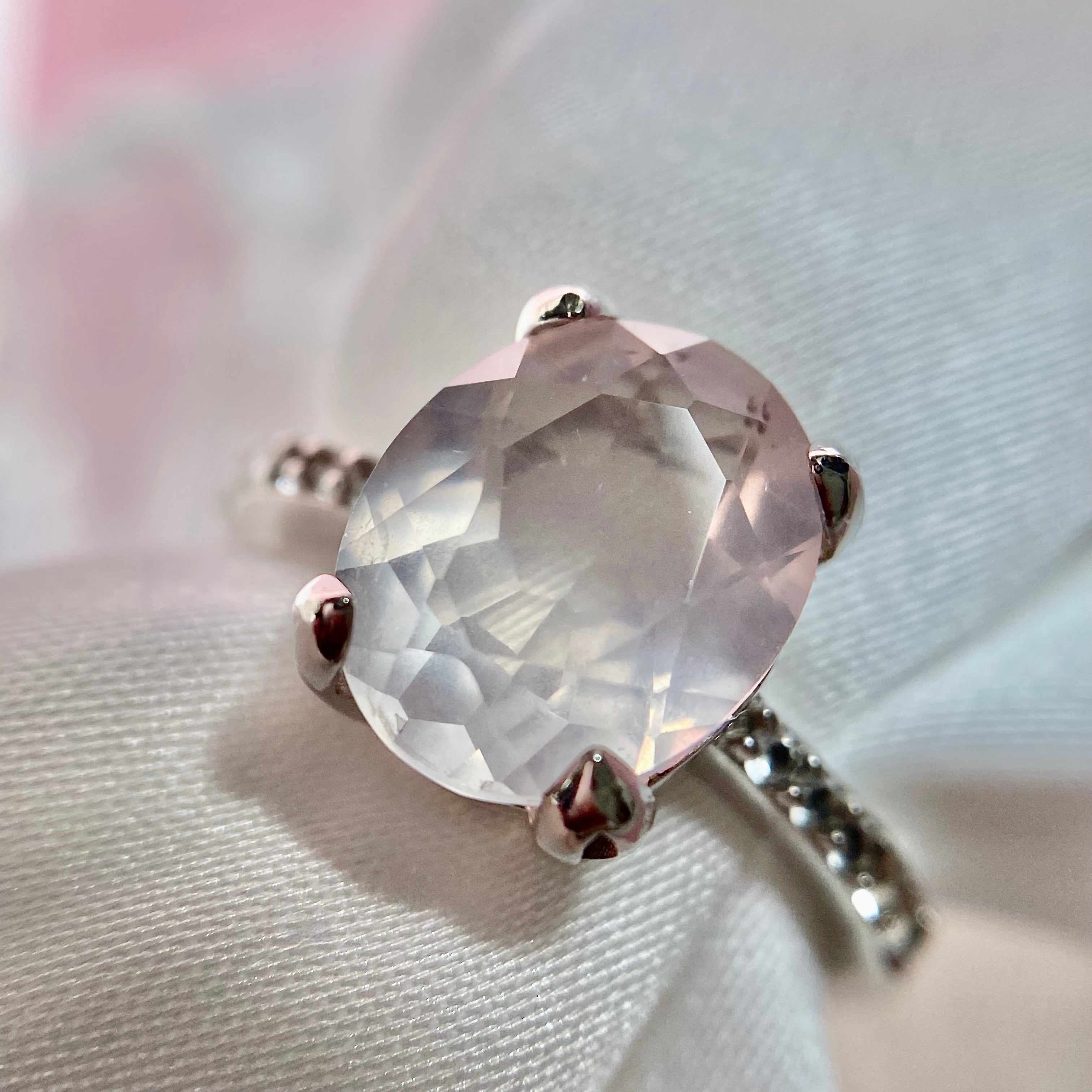 White deals quartz ring