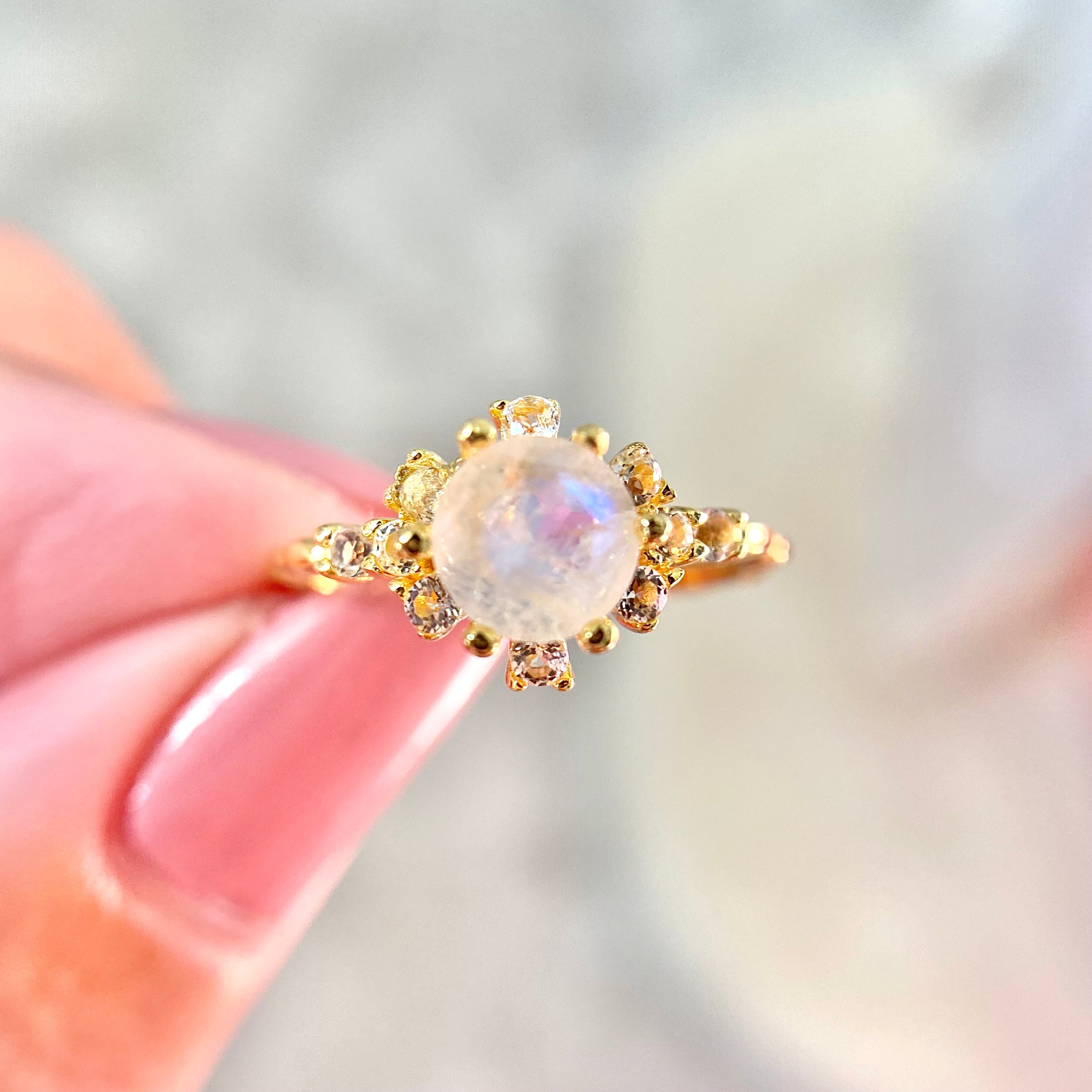 EIGHTMOON Enchanted Moonstone Ring in Yellow Gold Vermeil