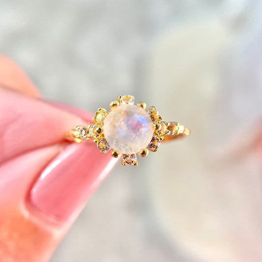 EIGHTMOON Enchanted Moonstone Ring in Yellow Gold Vermeil